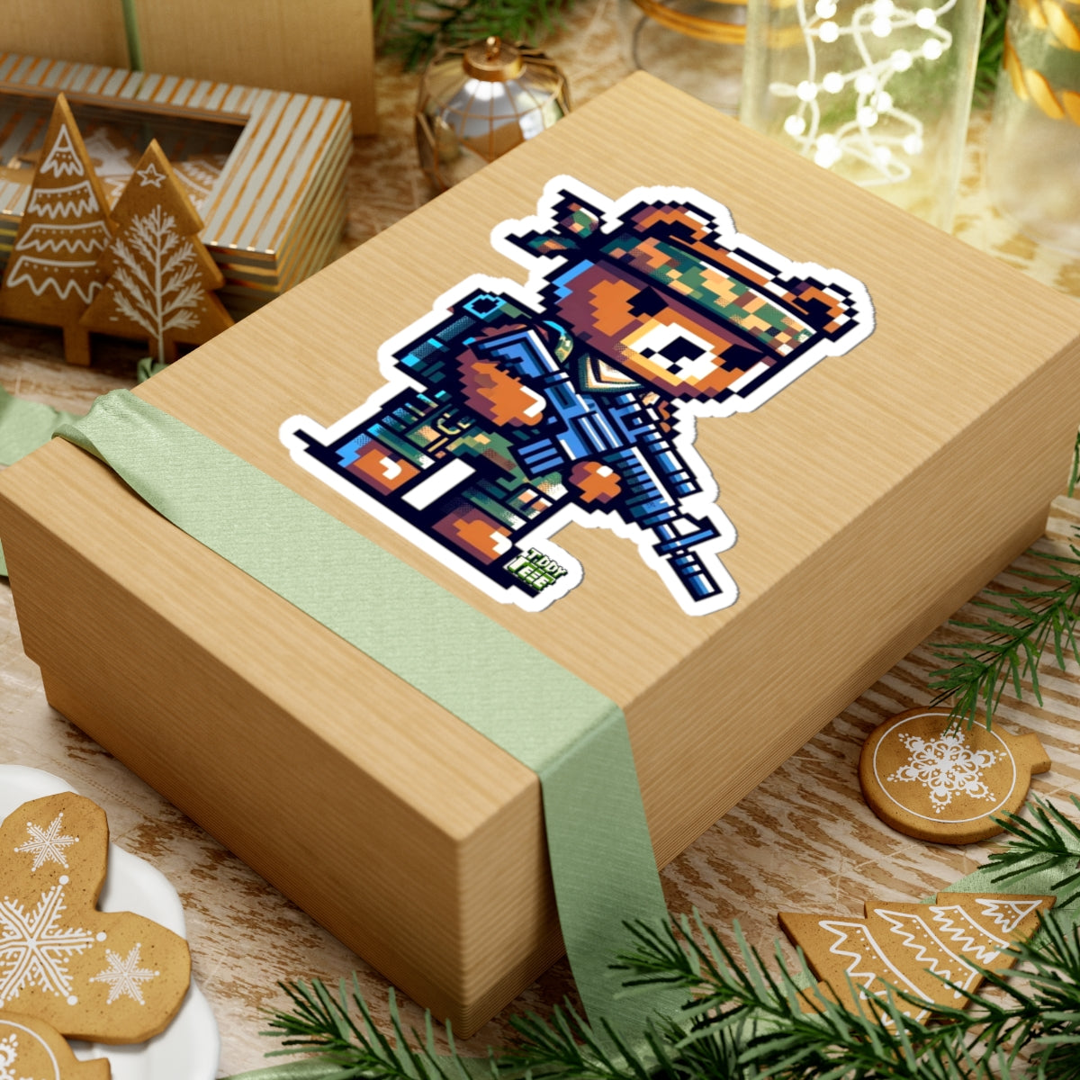 8-bit Soldier Bear Sticker