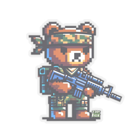 8-bit Soldier Bear Sticker