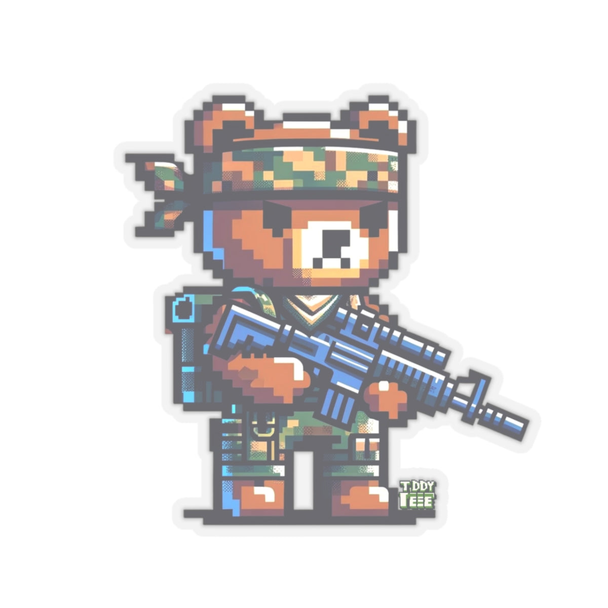 8-bit Soldier Bear Sticker