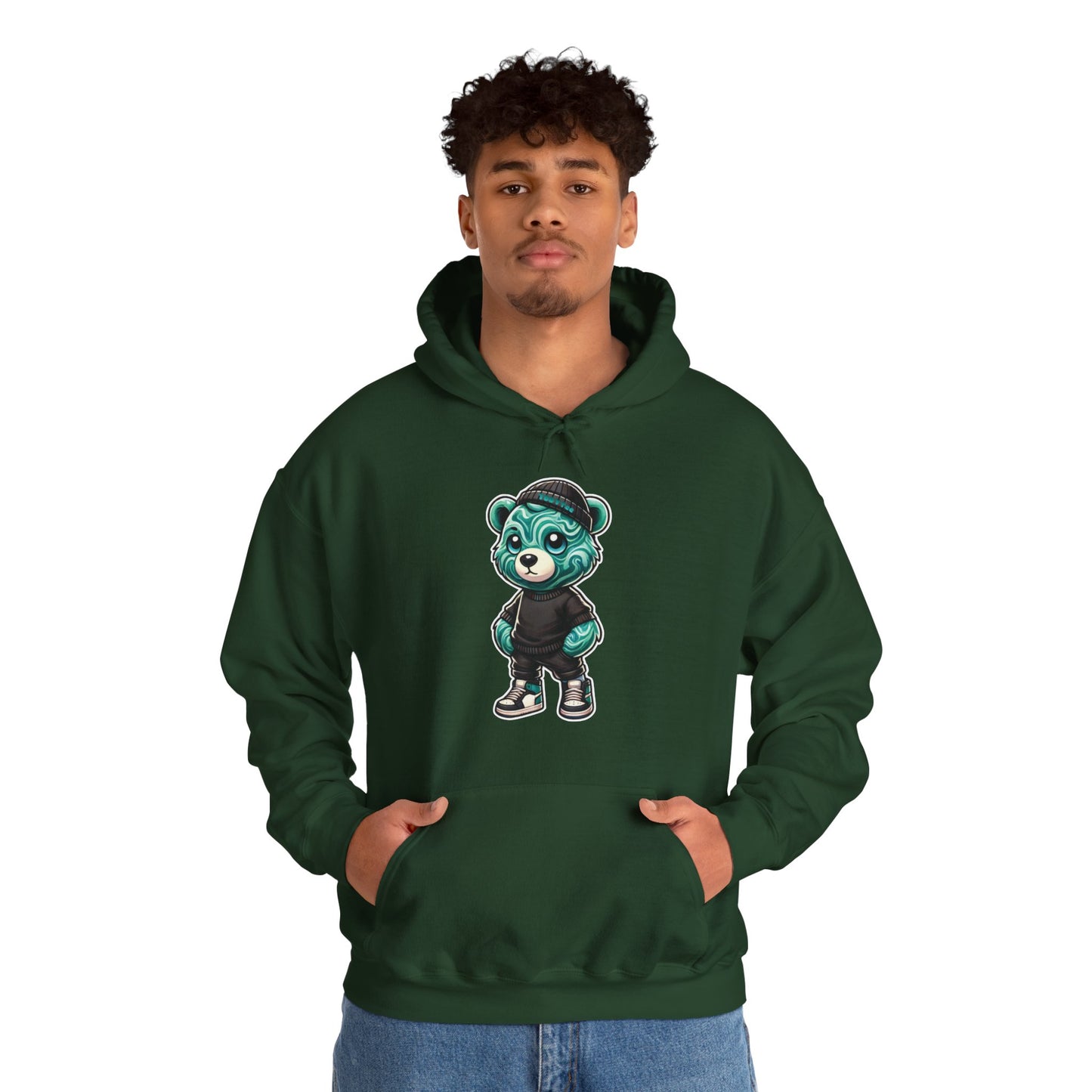 Green Marble Bear Hoodie