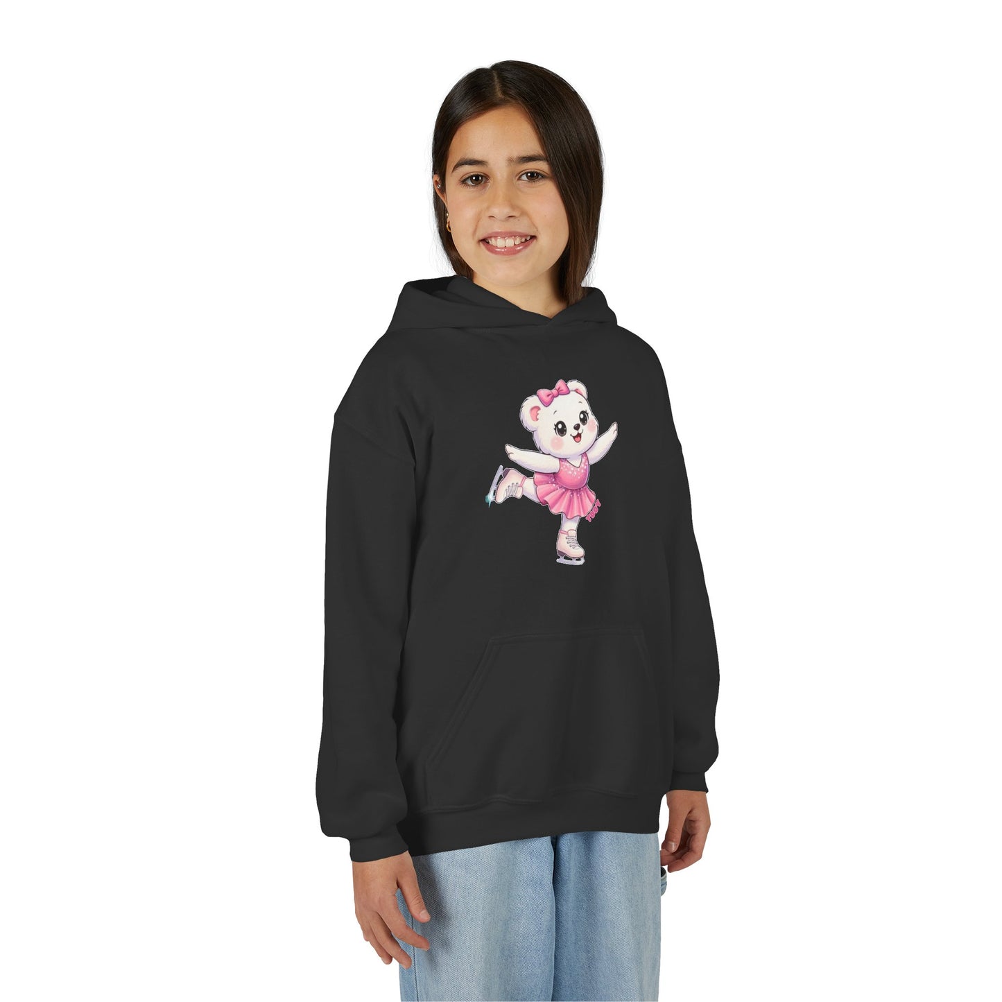 Figure Skater Bear Youth Hoodie