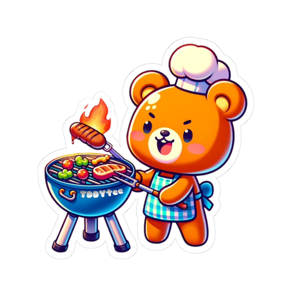 Grilling Bear Sticker