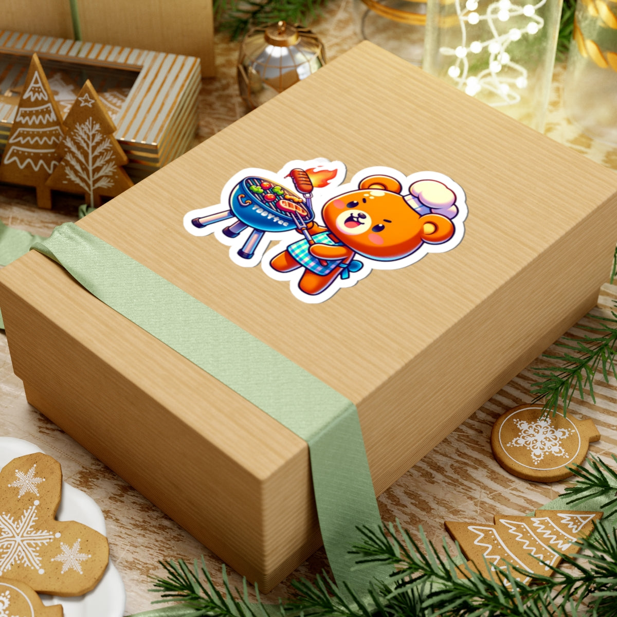 Grilling Bear Sticker