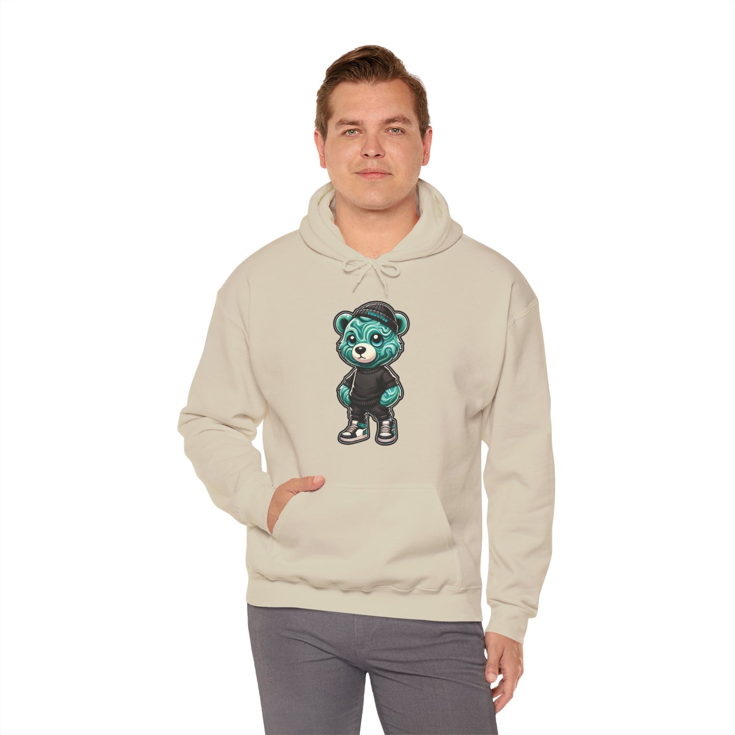 Green Marble Bear Hoodie