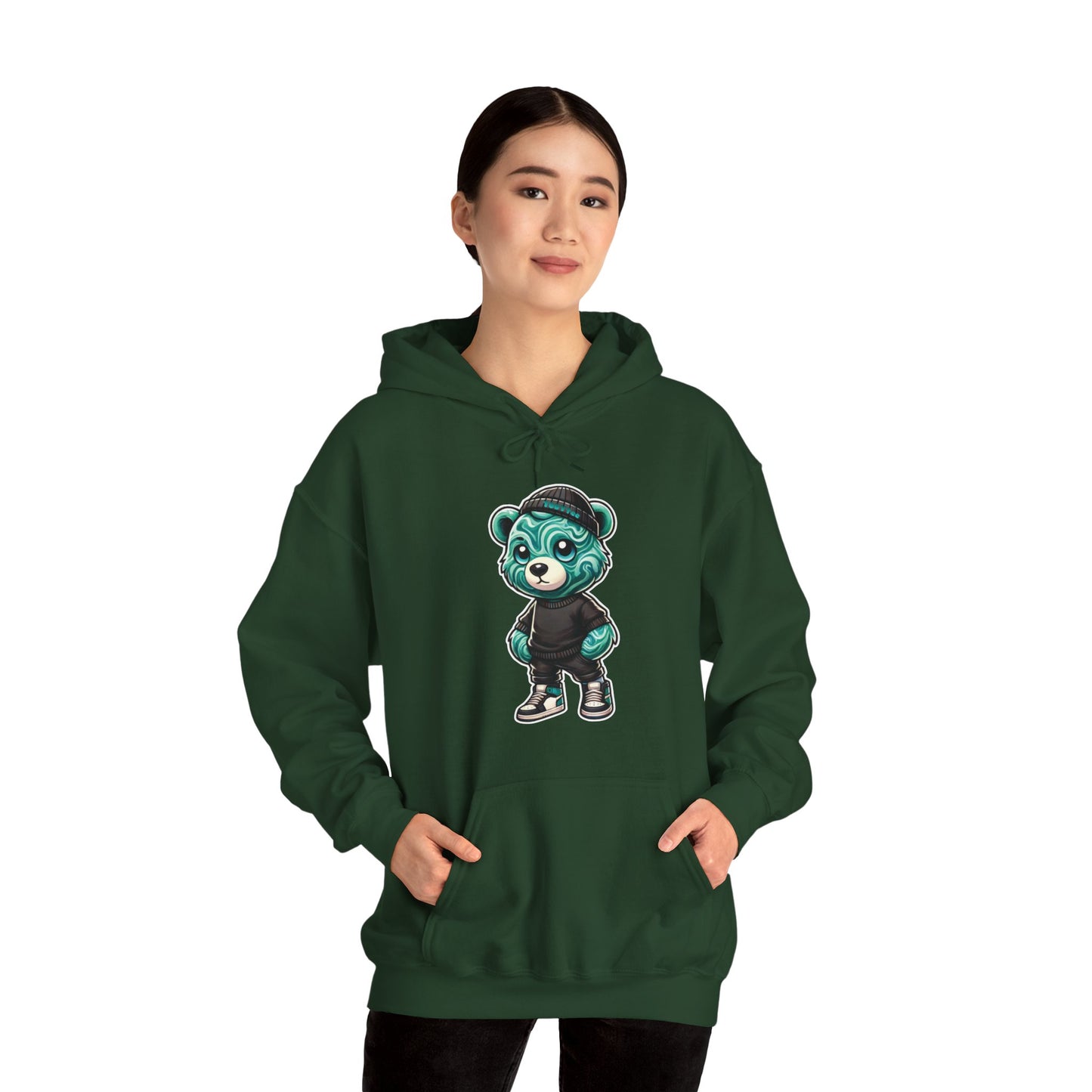 Green Marble Bear Hoodie