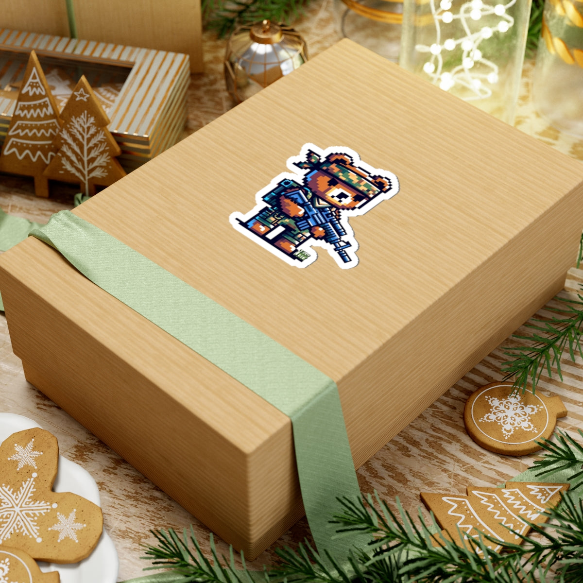 8-bit Soldier Bear Sticker