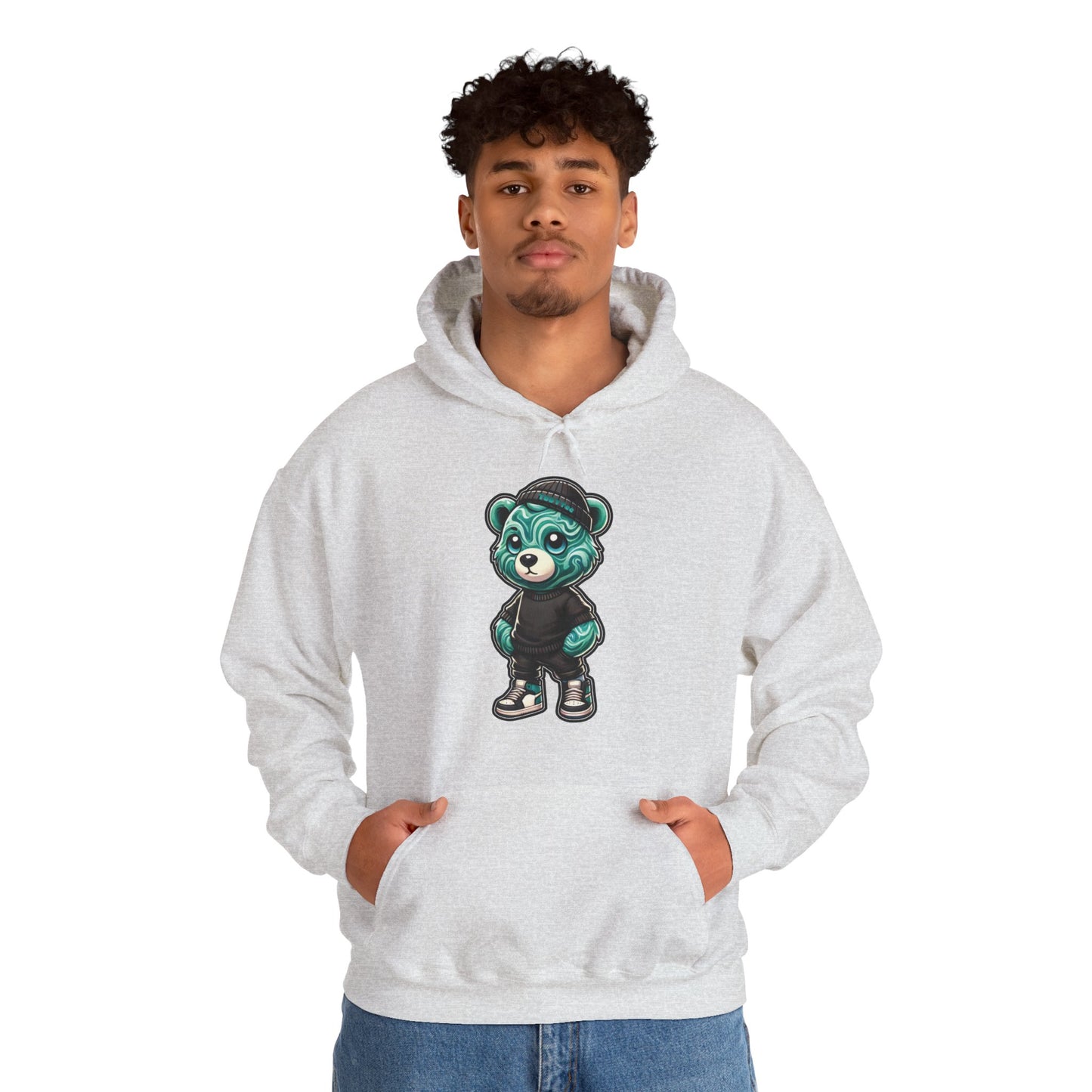 Green Marble Bear Hoodie
