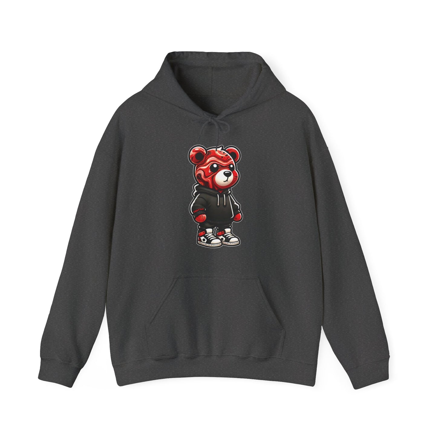 Red Marble Bear Hoodie