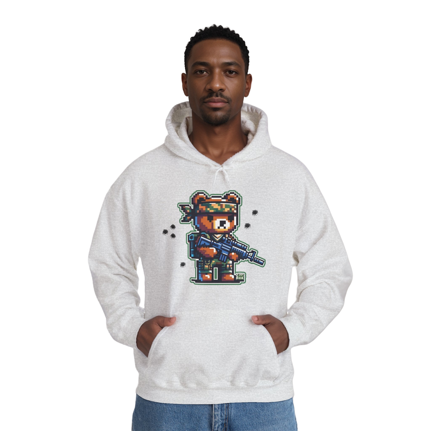 8-bit Soldier Bear Hoodie
